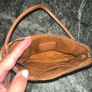Coach Tan Leather Wristlet